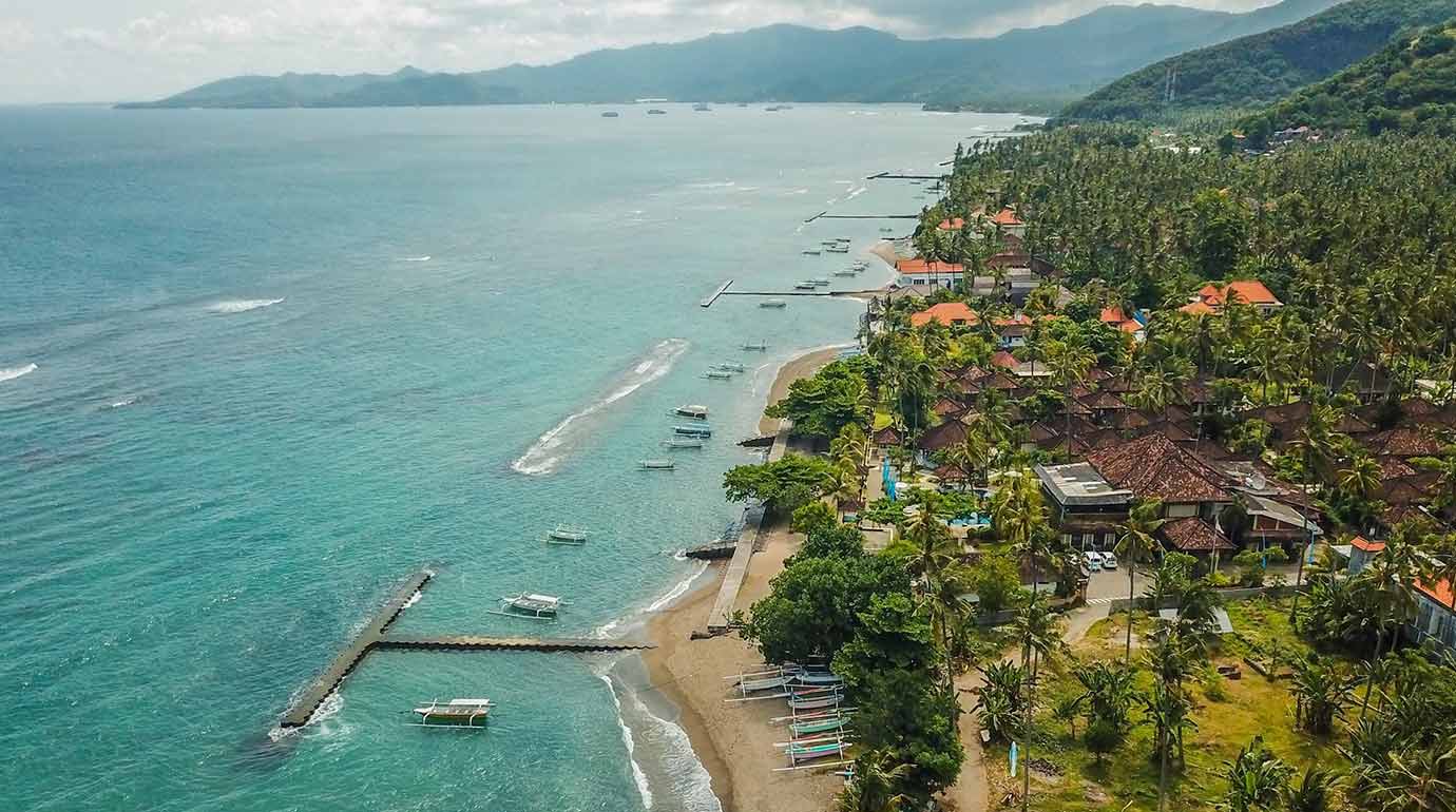 Candidasa beach in Karangasem Regency, Bali