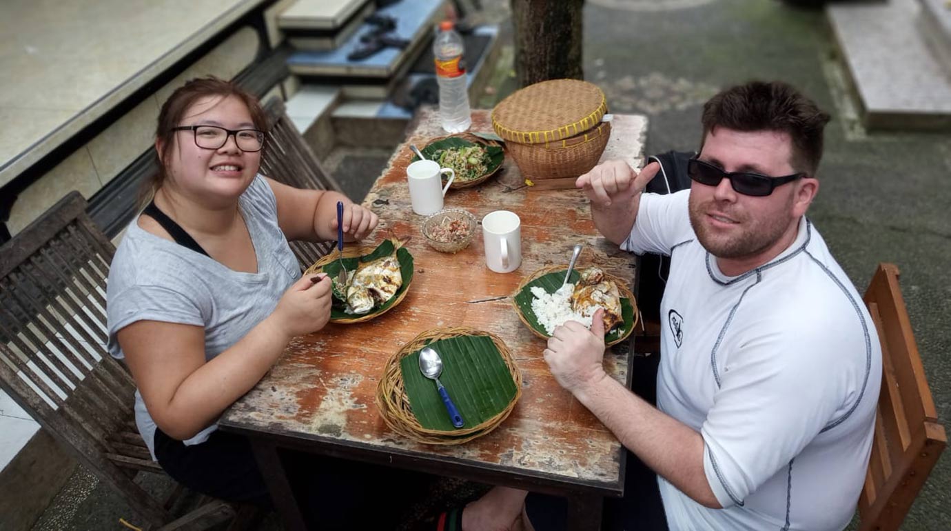 Dinner after the fishing in Canggu