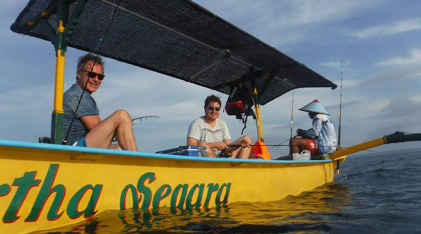 Process of fishing on the boat in Canggu