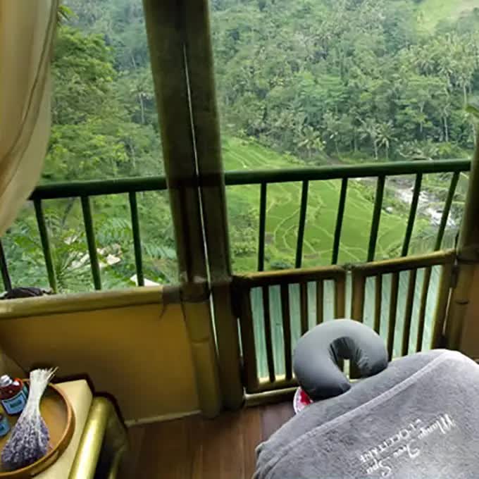 Picteresgue view from massage room at Mango Tree Spa by L'Occitane
