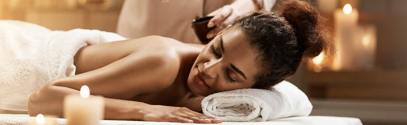 Woman is relaxing at spa treatments in Ubud Bali