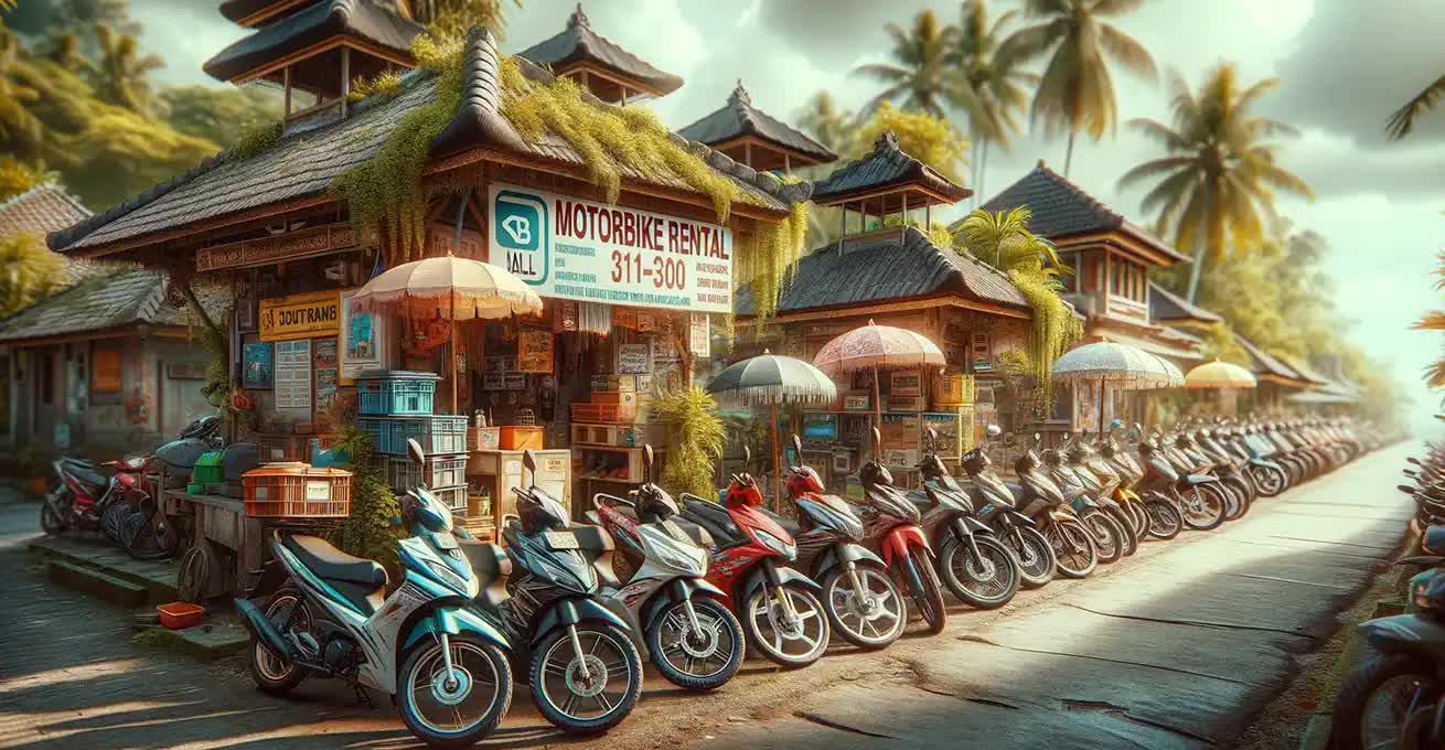 Motorcycle and scooter rental center in Bali