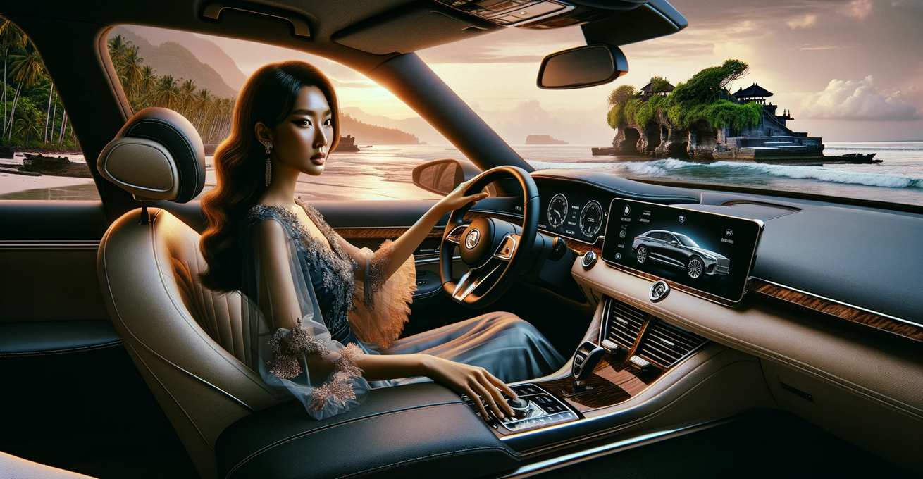 Luxury Car Rental in Bali - girl in car