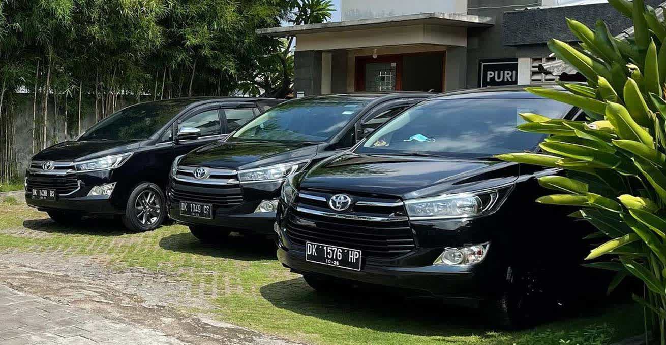 Three Toyota cars from Puri Bali Rent Car