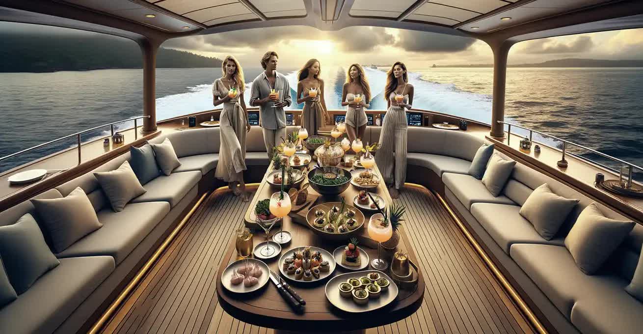 Elegant dinner on Shivanna Yacht company