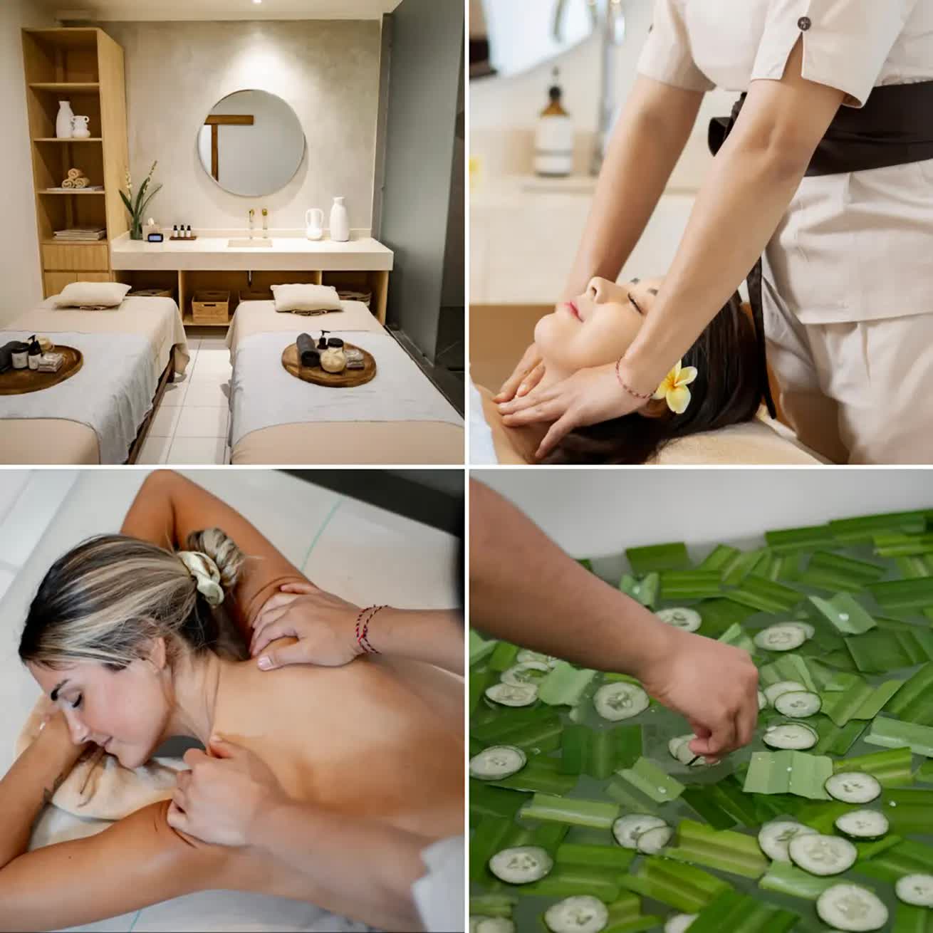 Interior, guests and spa procedures in Jaens Spa Ubud