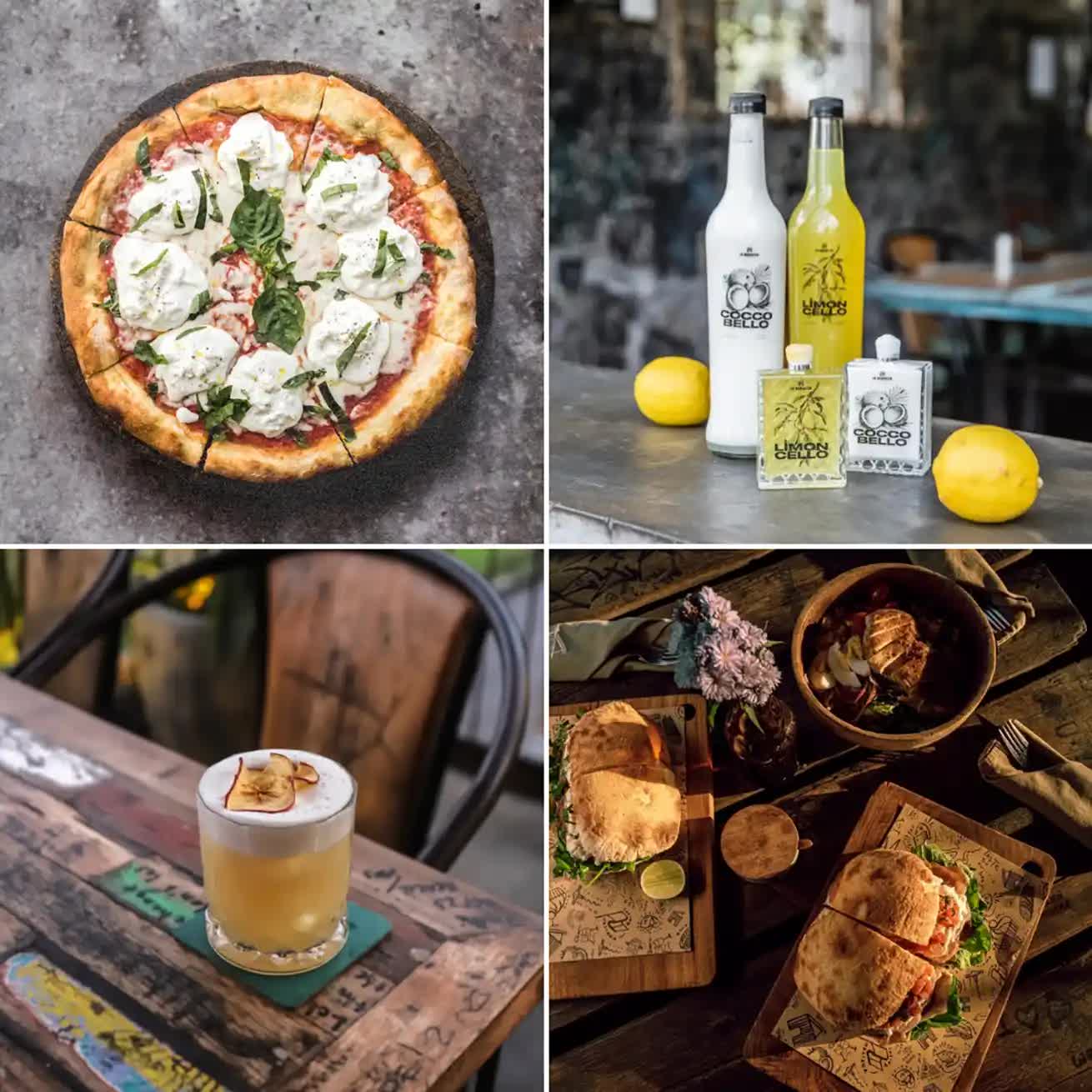 Pizza, limoncello, coccobello and other traditional Italian drinks and dishes at La Baracca