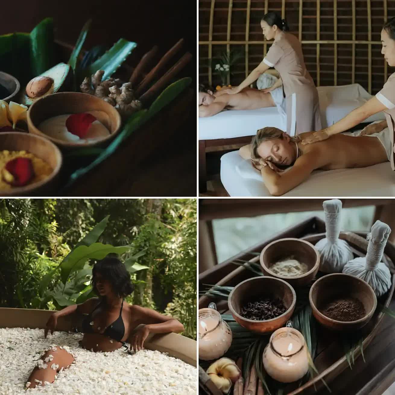 Couples massage, baths and spice therapy at Mekar Ubud
