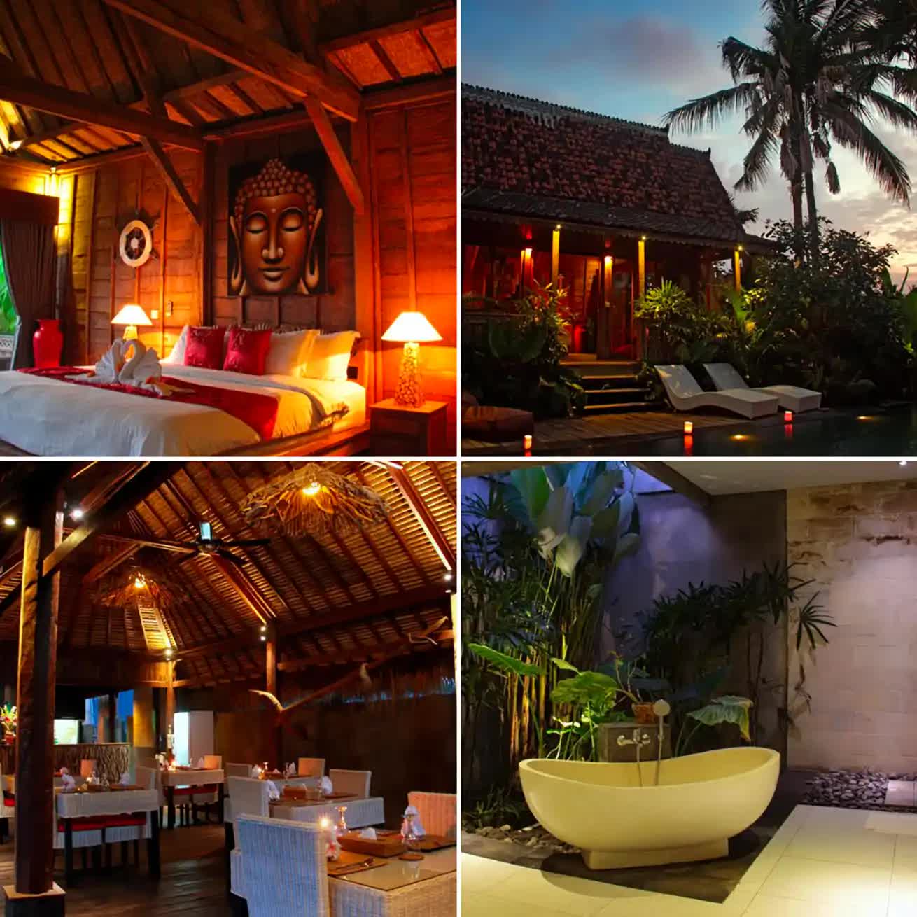 Ubud Virgin Villa accomodation with all the types of rooms - from bedroom to bathroom. 