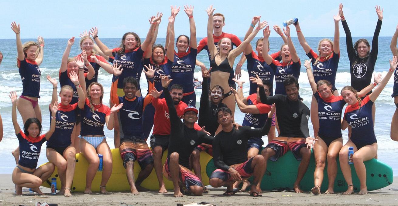 Students of Rip Curl School of Surf