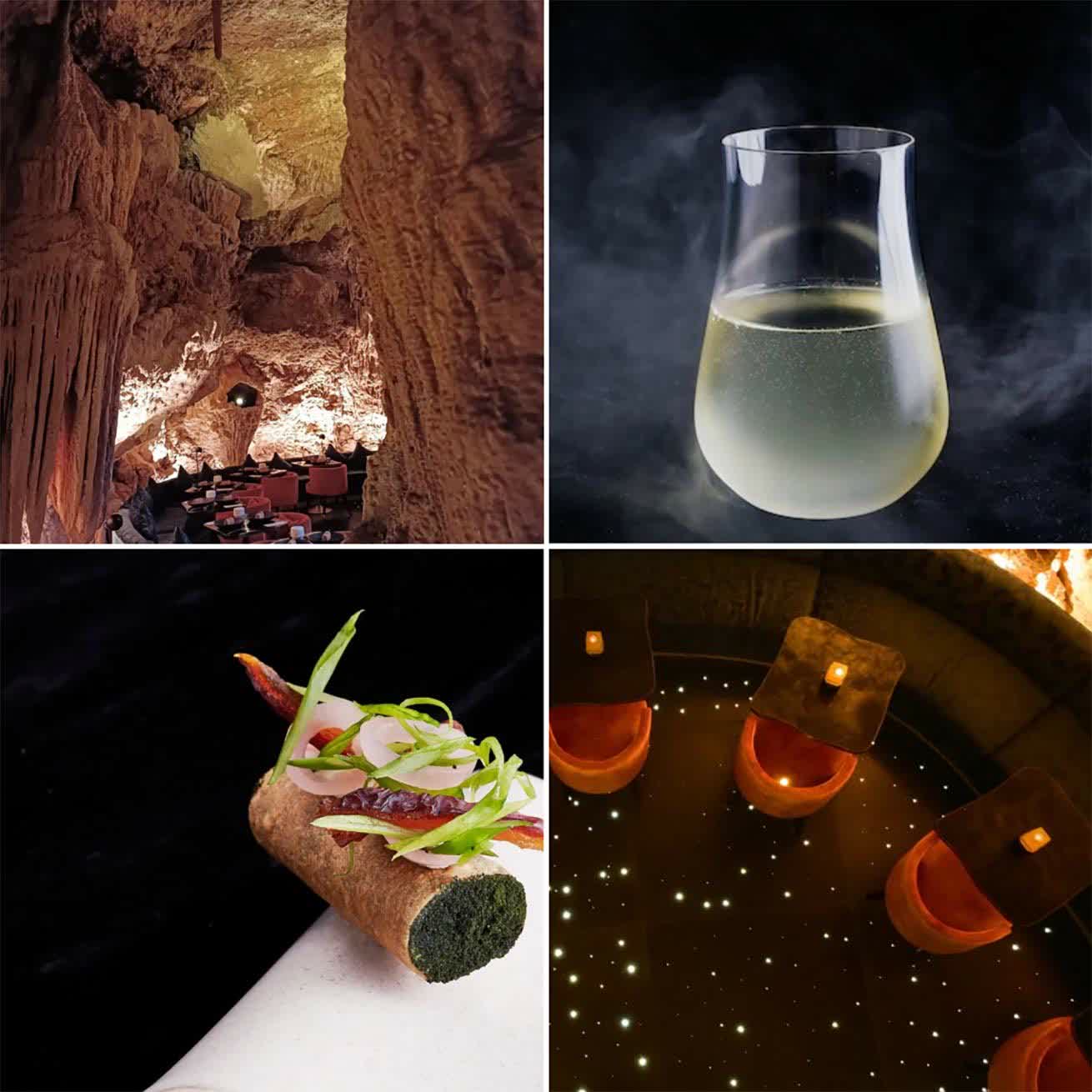 Food and drinks at The Cave by Chef Ryan Clift