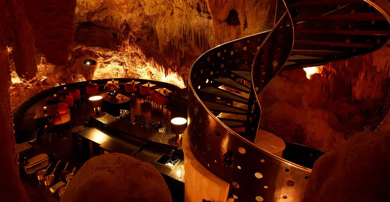 Staircase that leads to the first floor in The Cave by Chef Ryan Clift