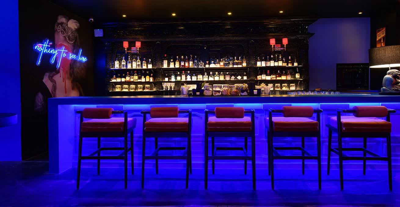 Bar rack of The Blue Door