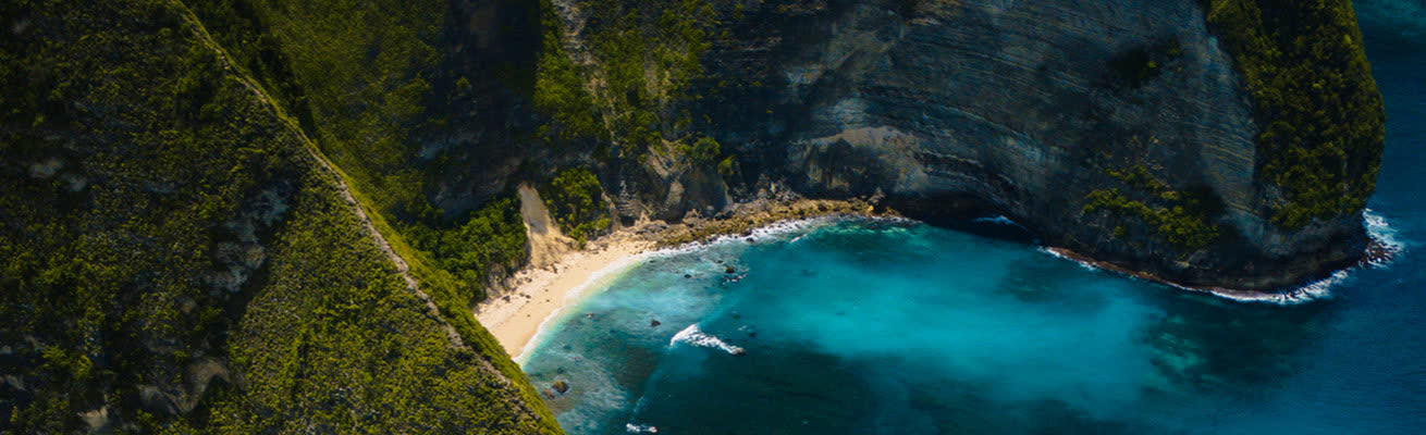 Aerial view on one of the Best Beaches in Bali