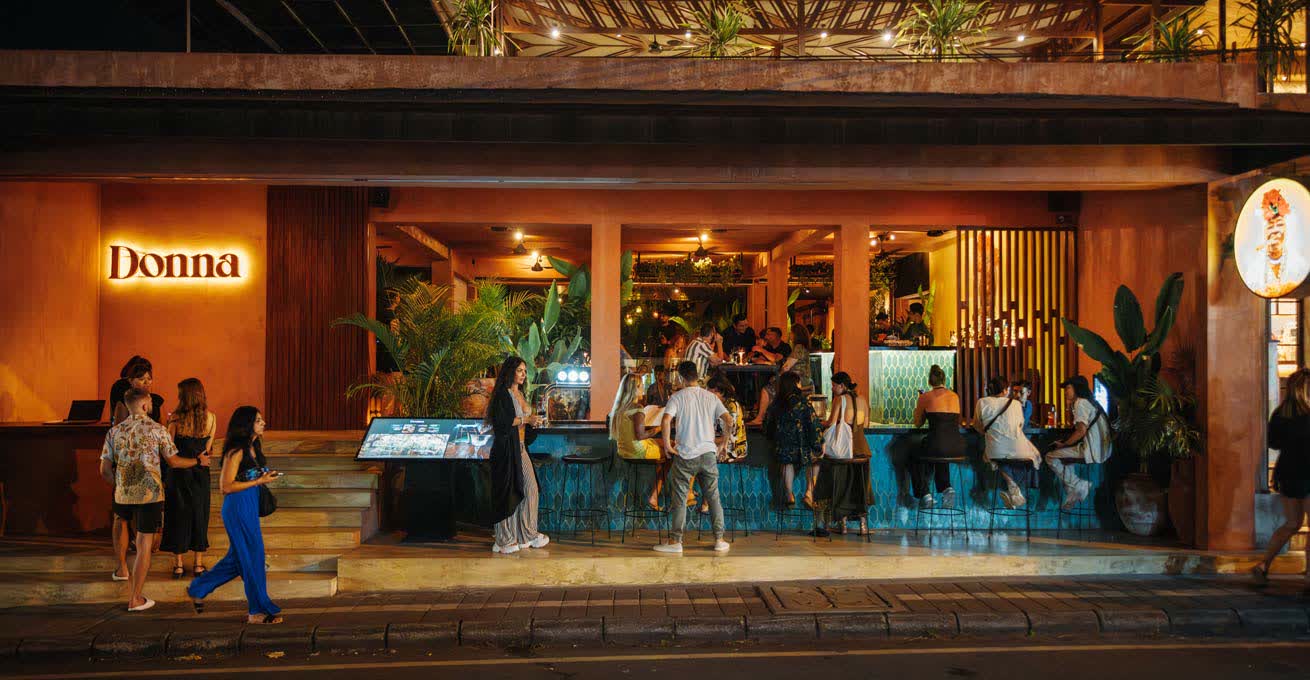 Front view of Donna Ubud bar in Bali