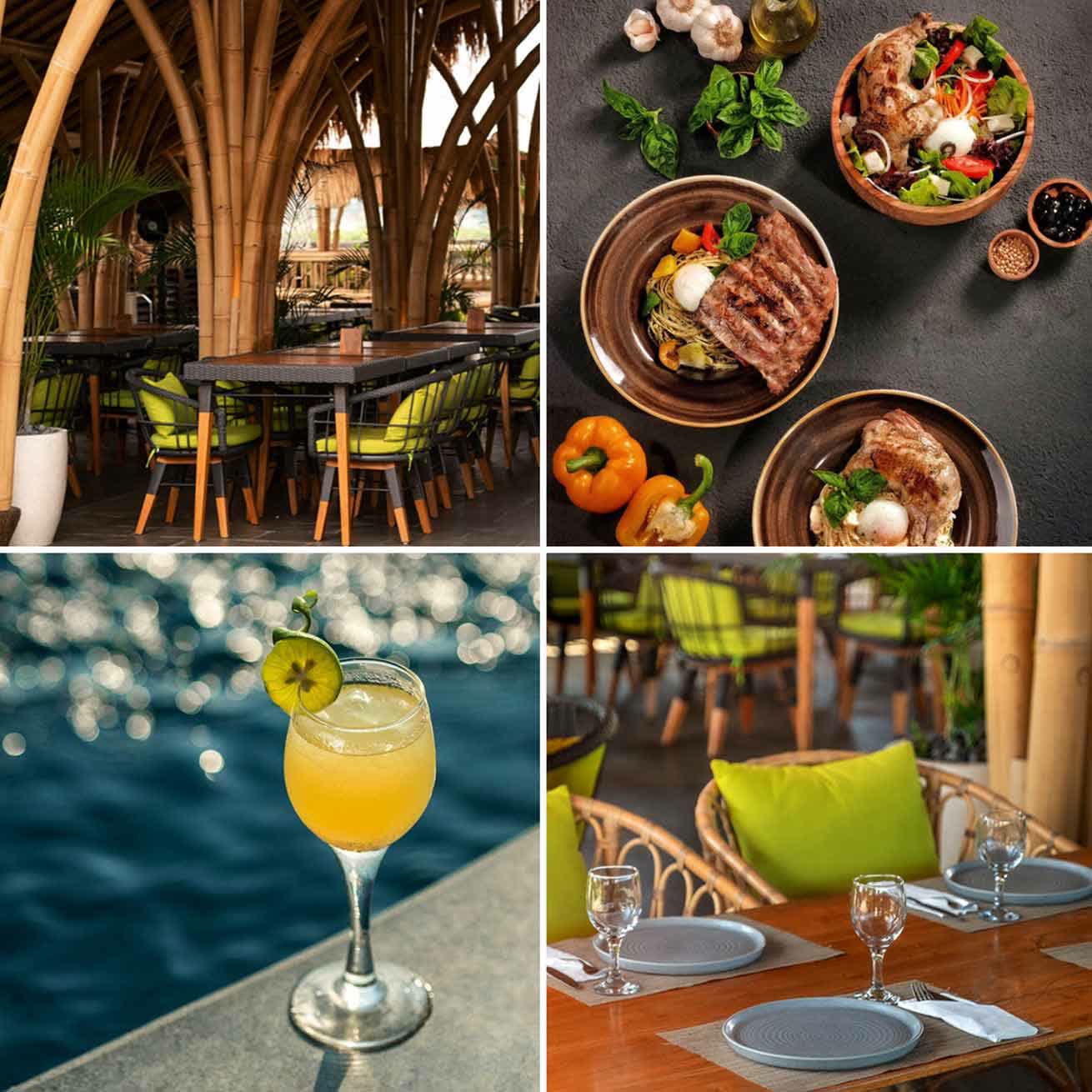 Roost Nusa Dua - Rooftop Restaurant - food and tables